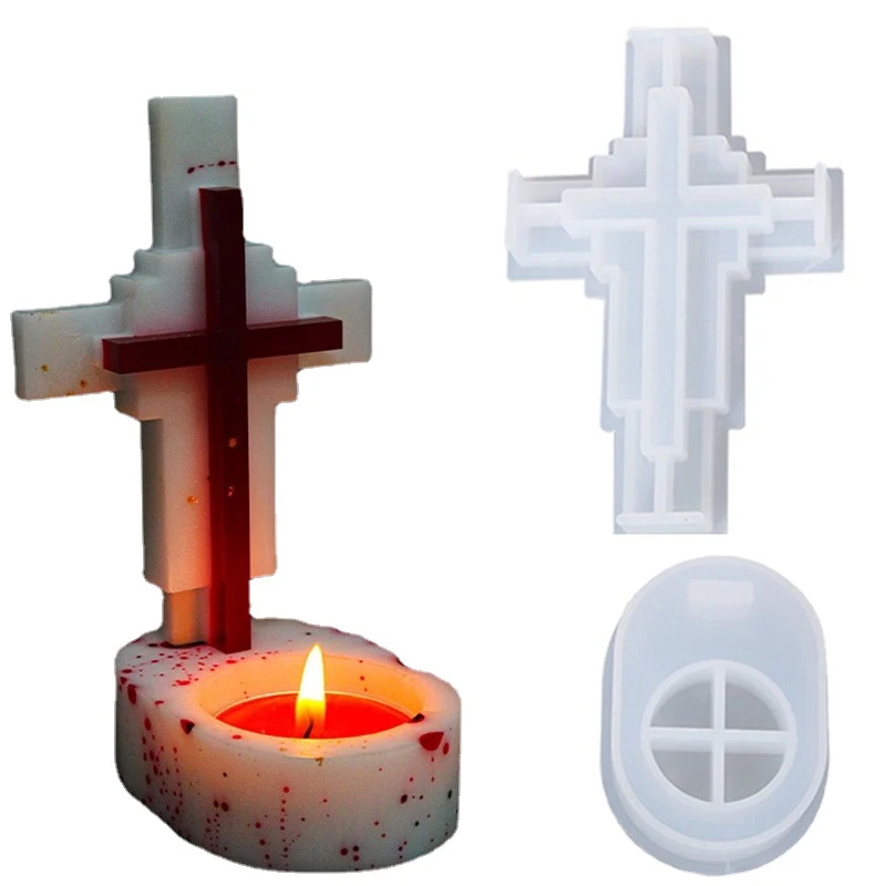 Candle Making Supplies Jars - Jesus Cross Candle Holder Silicone Mold