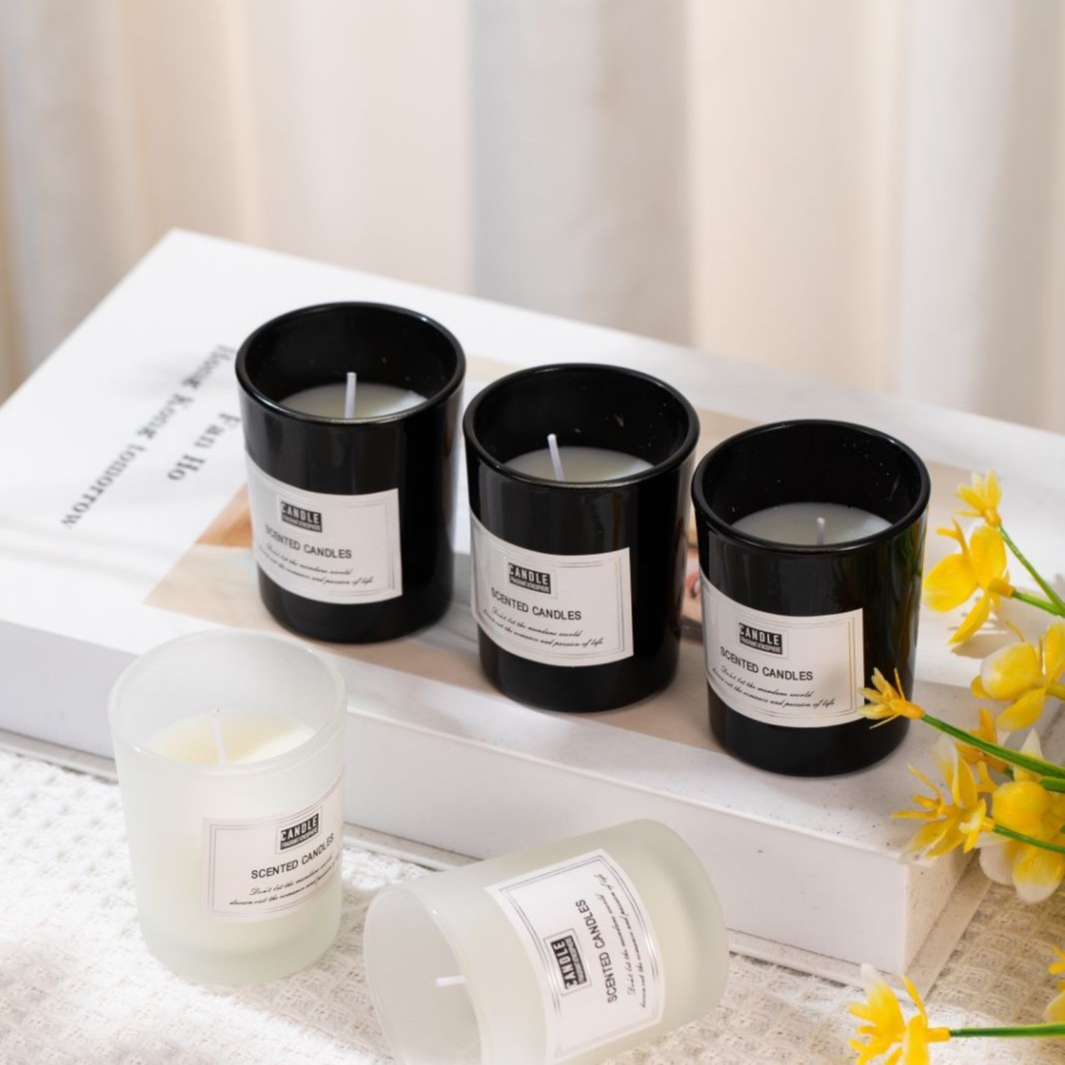 1pc Matte Black Glass Cup Cand - Candle Supplies Free Shipping 评论和价格