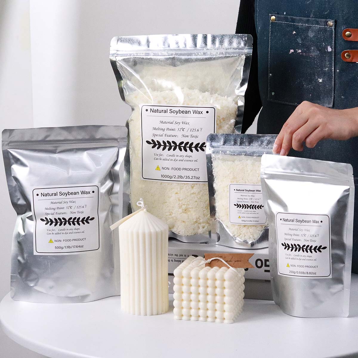500g/1kg Natural Soy Wax Flake - Candle Supplies Bulk 评论和价格