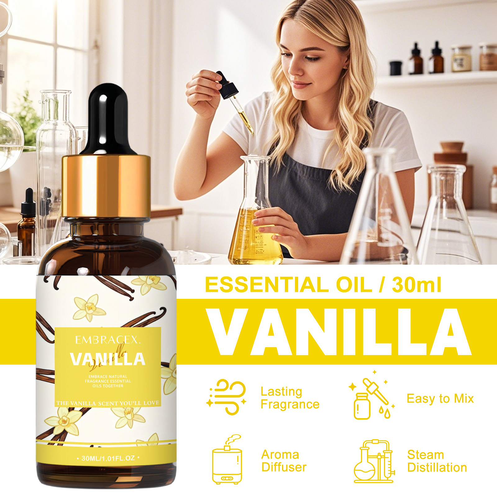 30ml Vanilla Essential Oil Per - Candle Supplies Free Shipping 评论和价格
