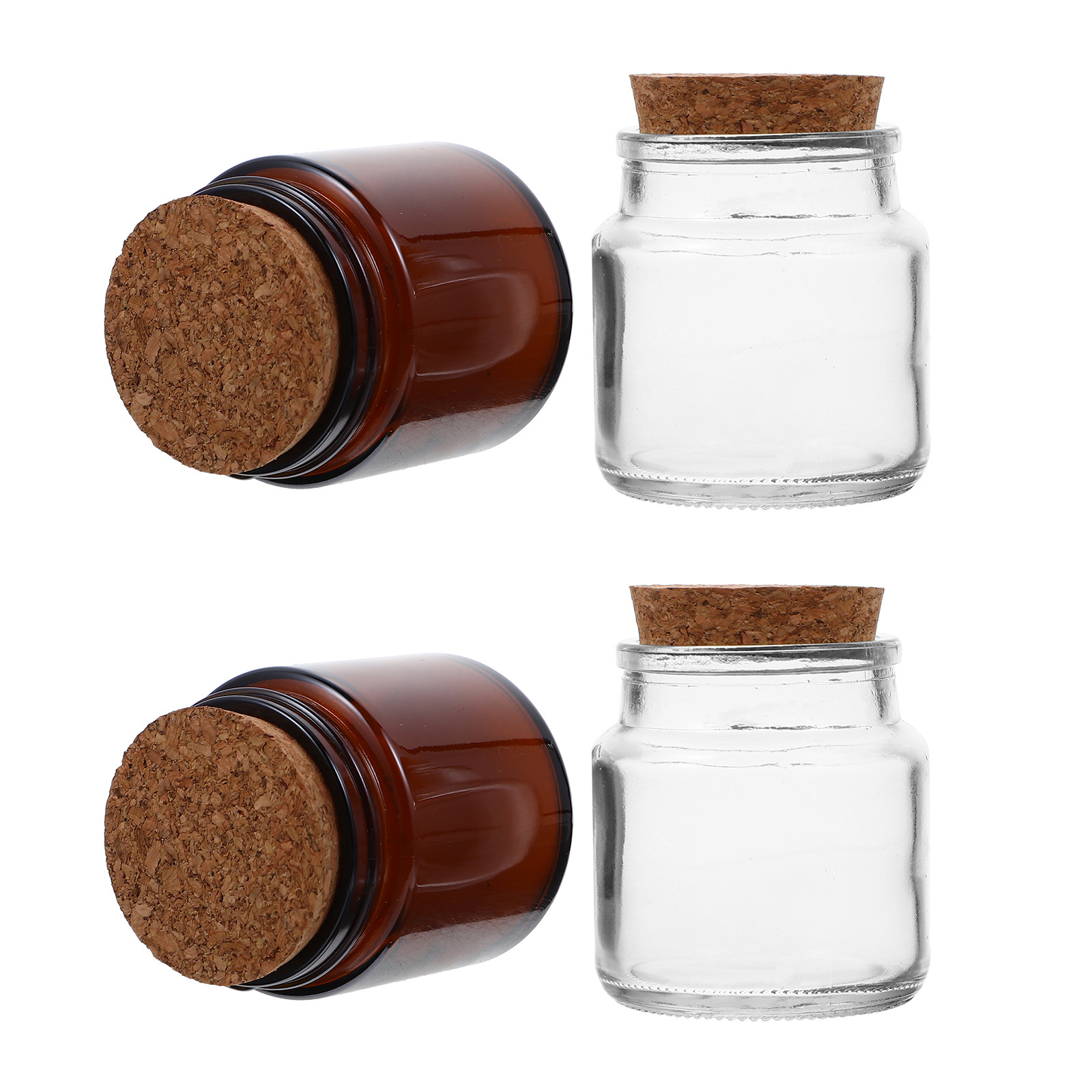 4Pcs Jars with Wooden Lids Gla - Candle Making Supplies Jars 评论和价格