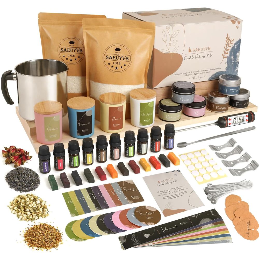 DIY Soy Candle Making Kit - Su - Candle Making Supplies Jars 评论和价格