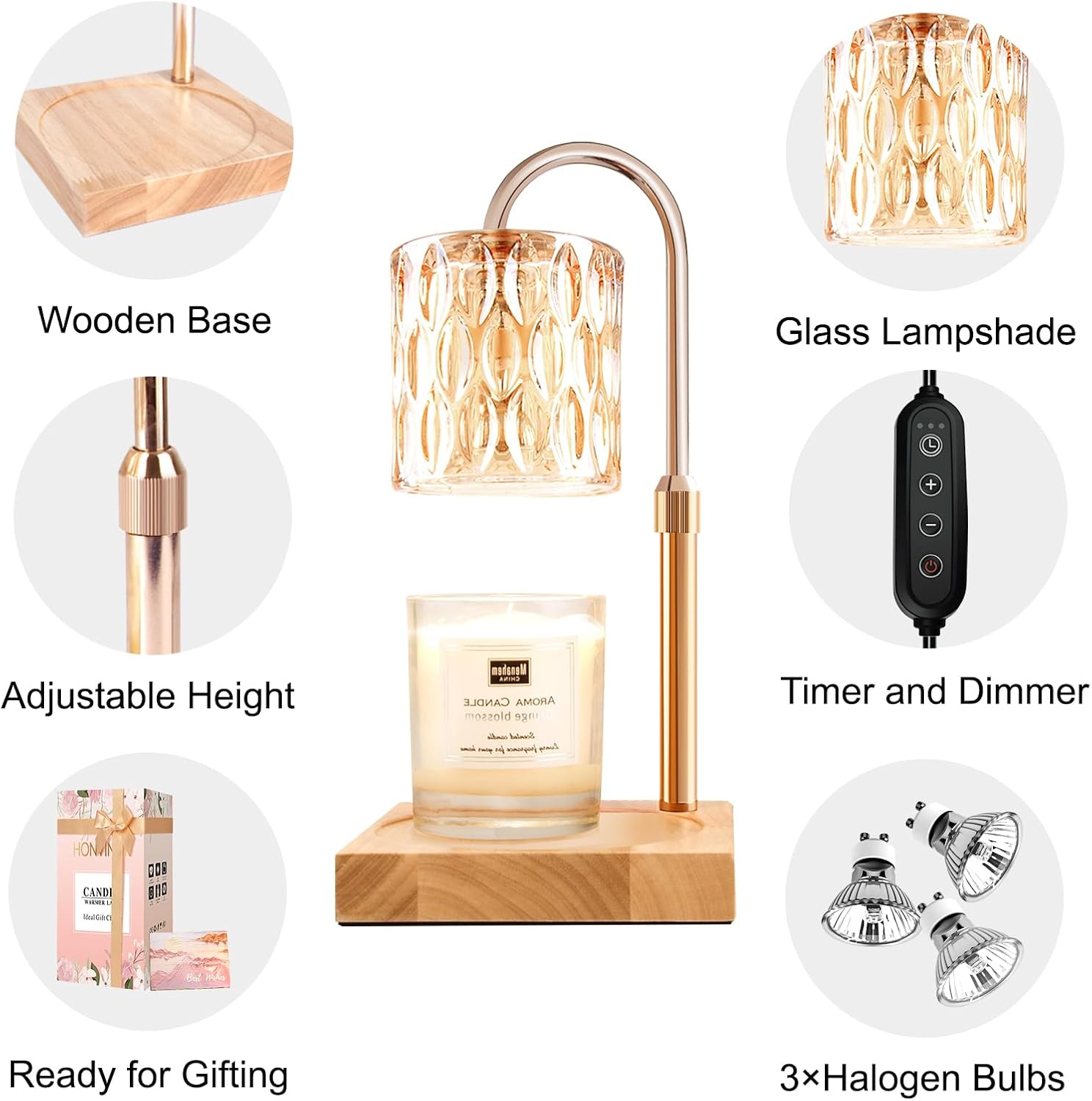 Adjustable Candle Warmer Lamp  - Candle Supplies Free Shipping 评论和价格