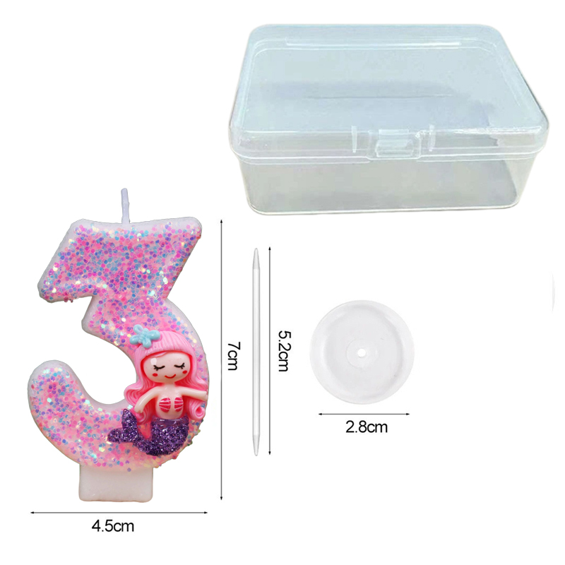 Creative Pink Mermaid 0-9 Digi - Candle Supplies Free Shipping 评论和价格
