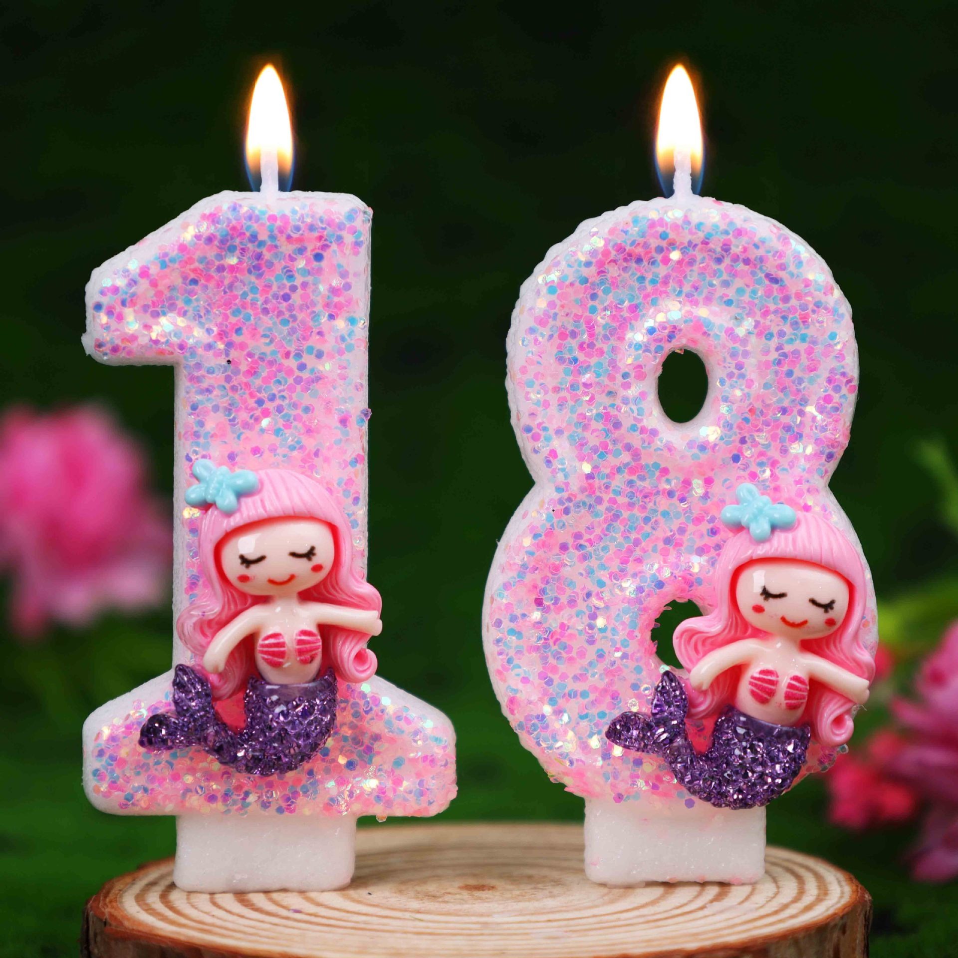 Creative Pink Mermaid 0-9 Digi - Candle Supplies Free Shipping 评论和价格
