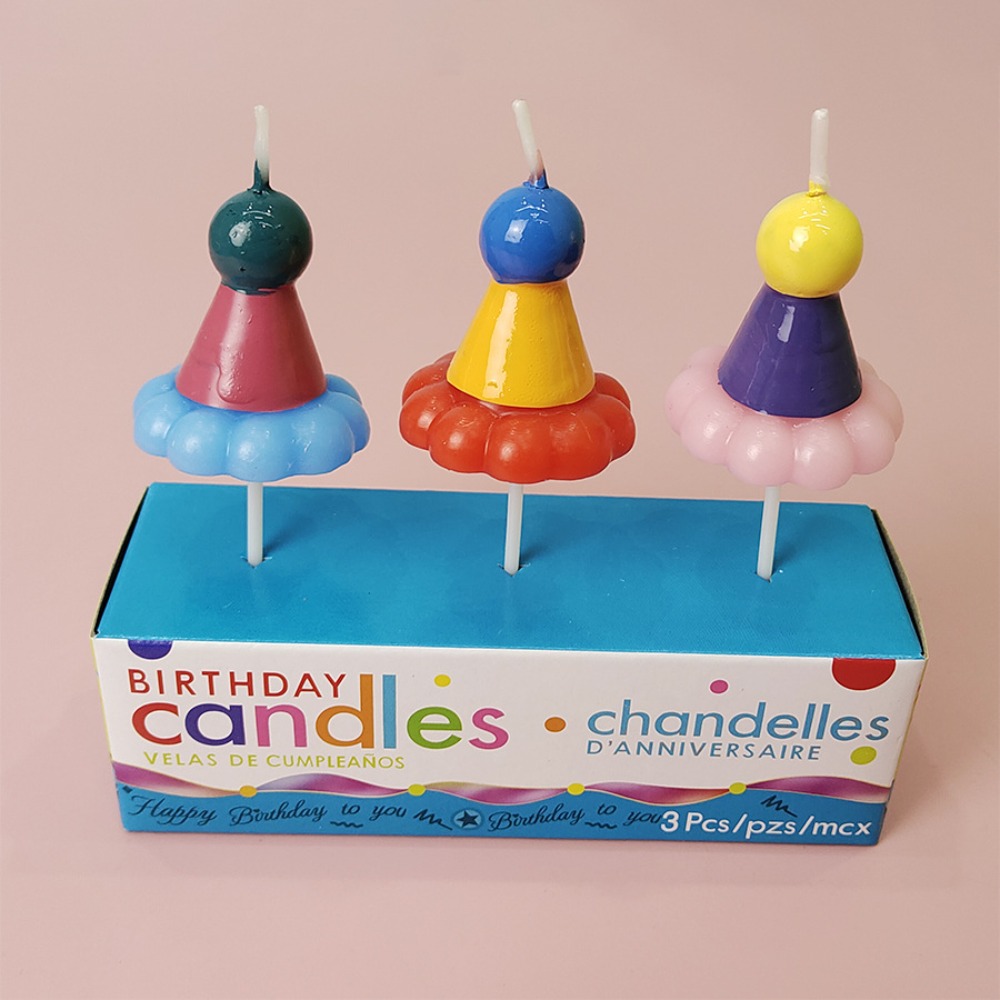 3PCS Party Hat Birthday Candle - Candle Supplies Free Shipping 评论和价格