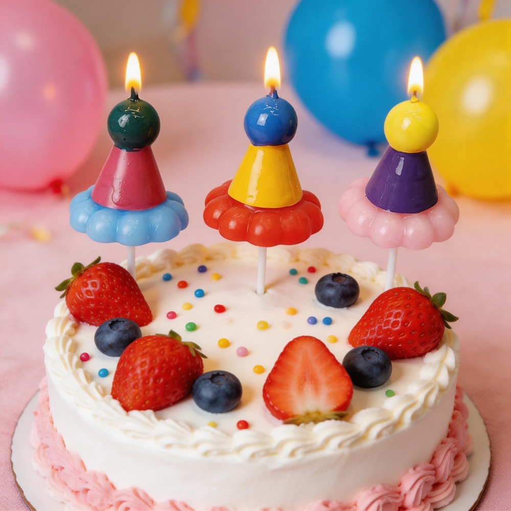 3PCS Party Hat Birthday Candle - Candle Supplies Free Shipping 评论和价格
