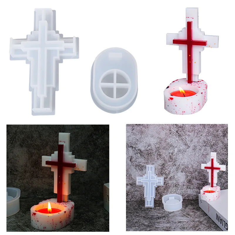 Jesus Cross Candle Holder Sili - Candle Making Supplies Jars 评论和价格