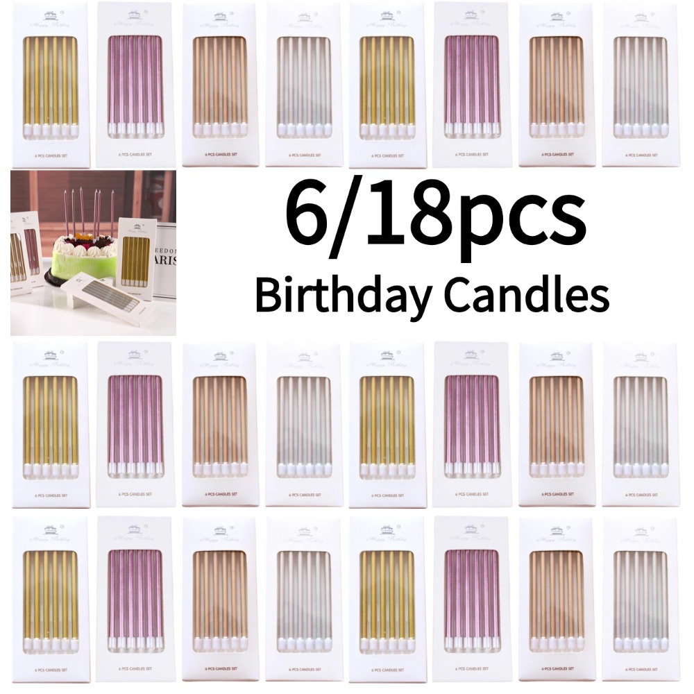 6/18pcs Metal Gold Silver Birt - Candle Supplies Free Shipping 评论和价格