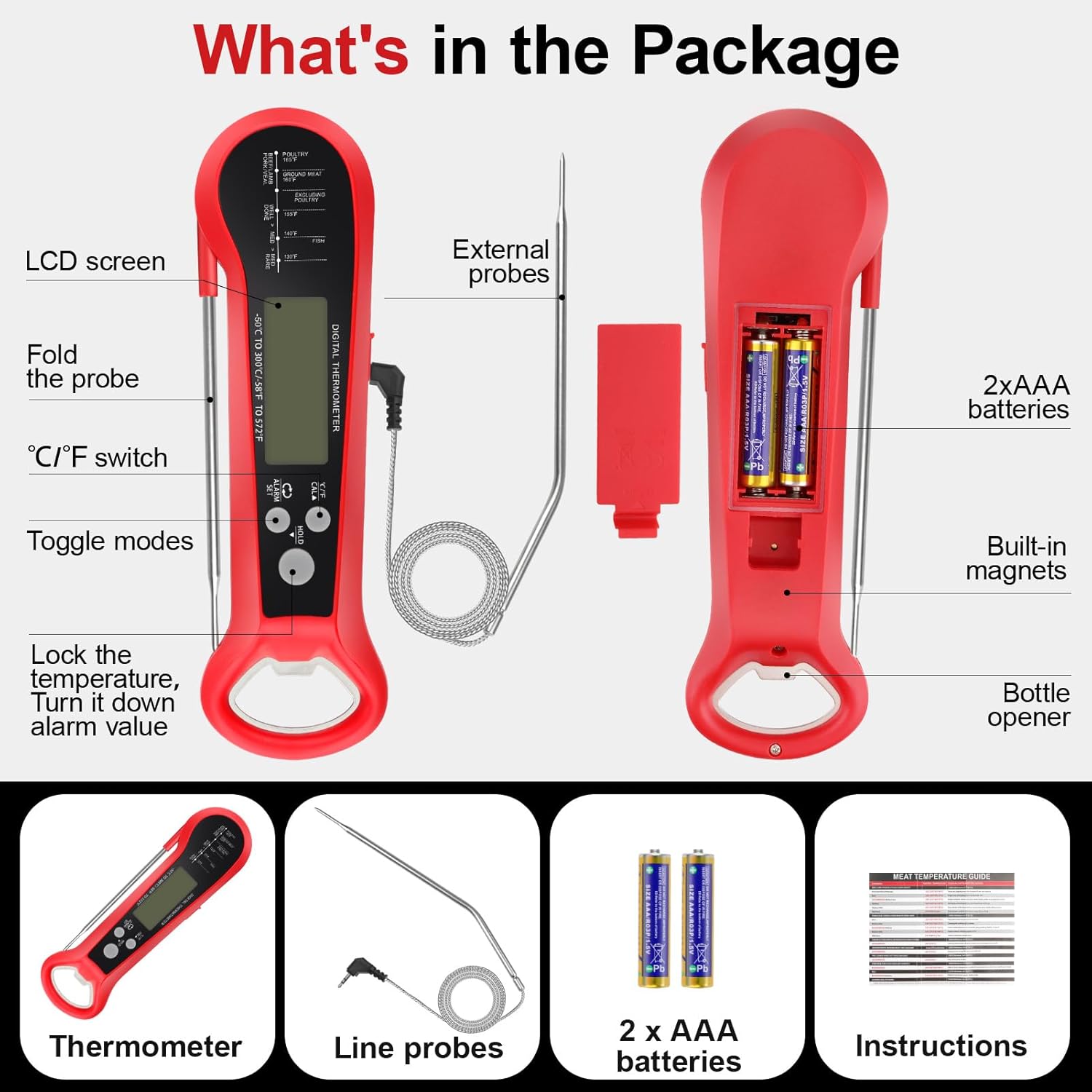 Professional Digital Meat Ther - Digital Thermometer Probe 评论和价格