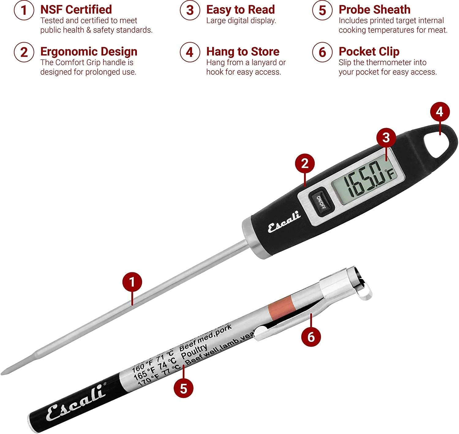 Digital Meat Thermometer with  - Digital Thermometer Probe 评论和价格