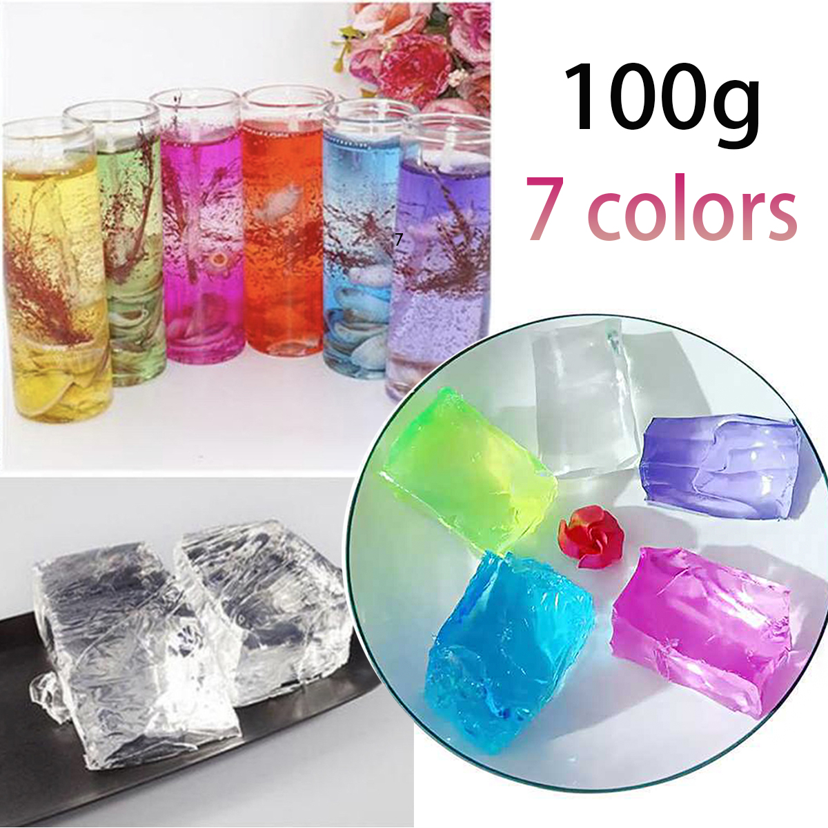 100G 7Colors Jelly Wax DIY Han - Candle Supplies Bulk 评论和价格