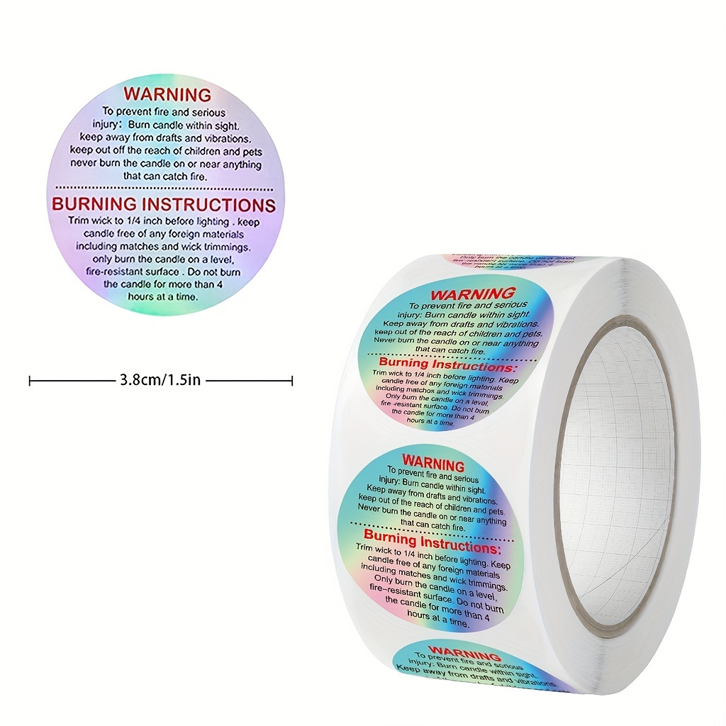 500pcs Wax Melt Warning Labels - Candle Making Supplies Jars 评论和价格