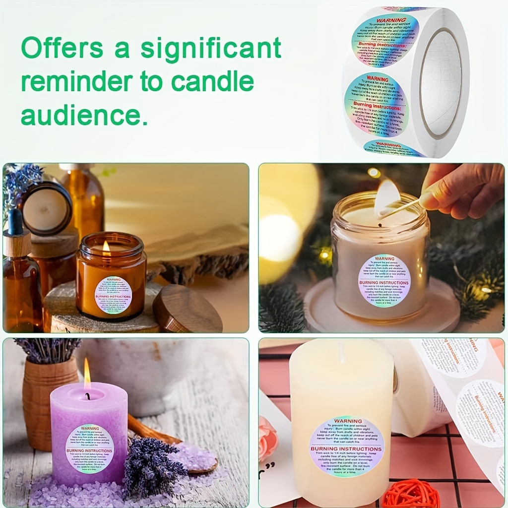 500pcs Wax Melt Warning Labels - Candle Making Supplies Jars 评论和价格