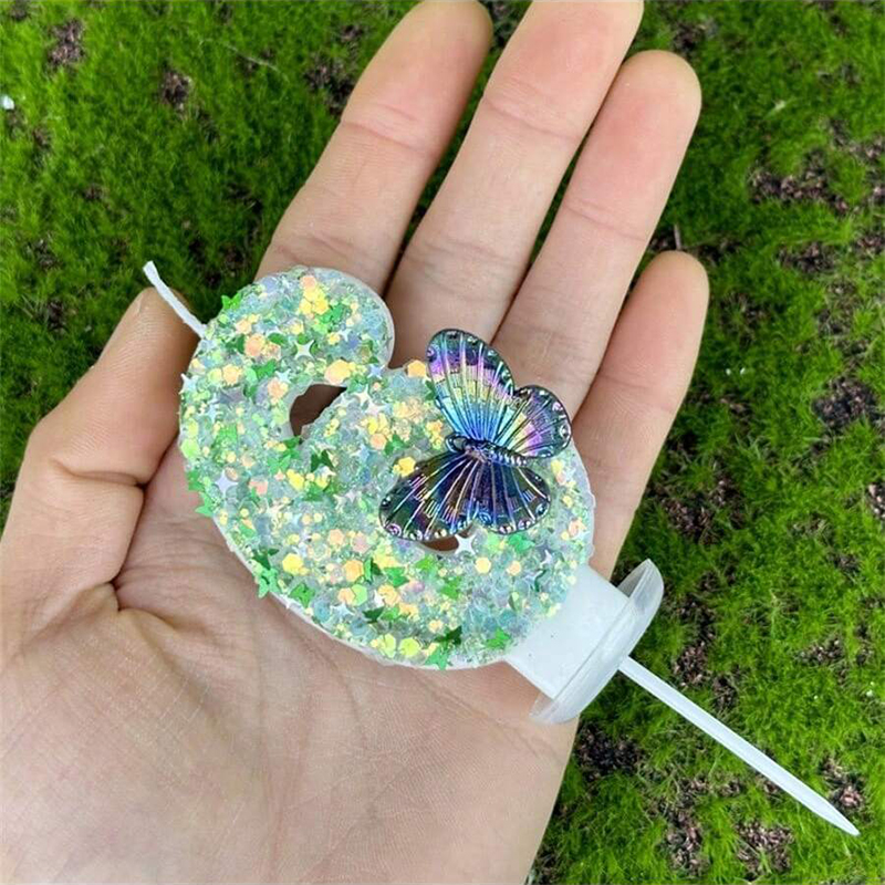 1Pc Green Sequins Number 0-9 B - Candle Supplies Free Shipping 评论和价格