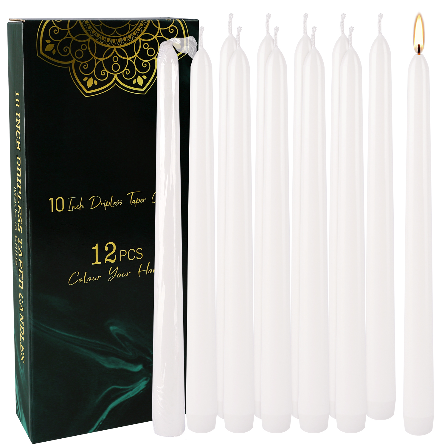 12-Pack of 10inch White Stick  - Candle Supplies Bulk 评论和价格
