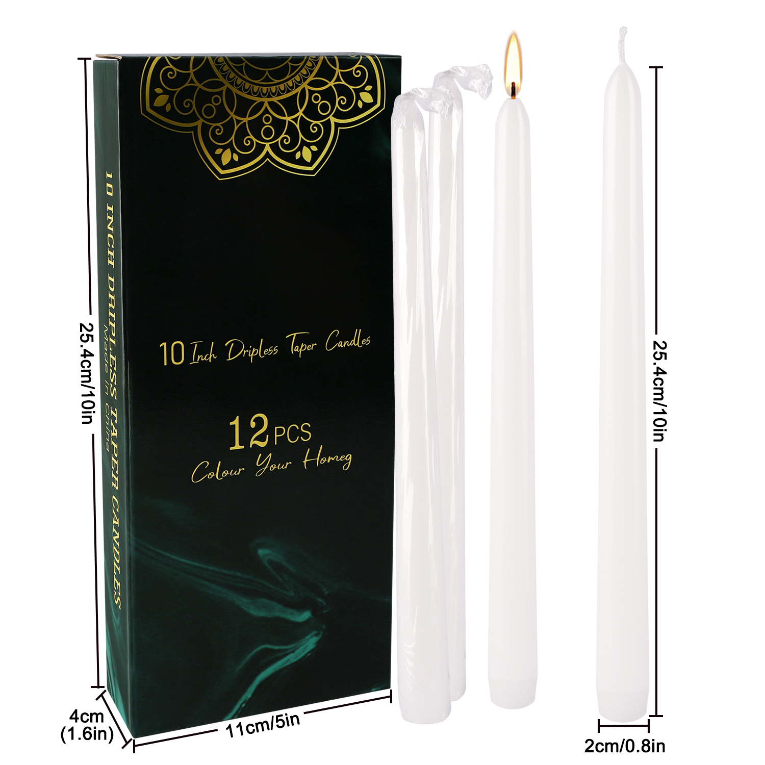 12-Pack of 10inch White Stick  - Candle Supplies Bulk 评论和价格