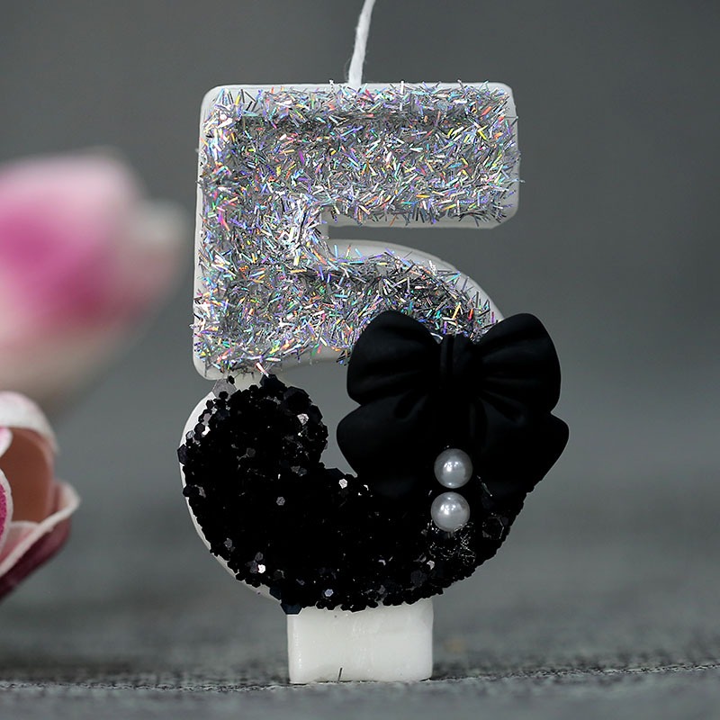 Midnight Bow & Pearl 0-9 Numbe - Candle Supplies Free Shipping 评论和价格