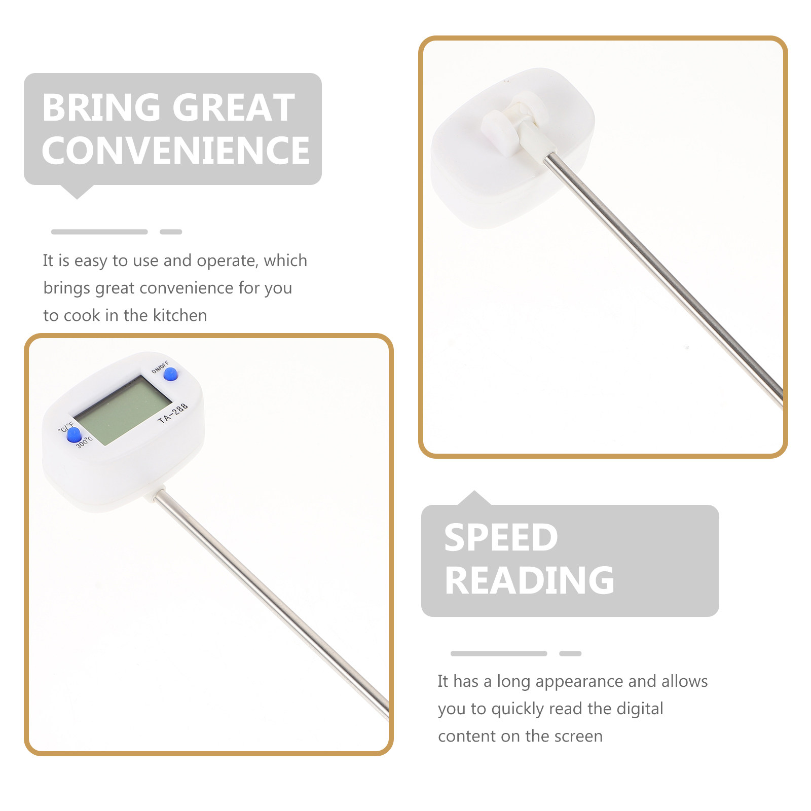 2Pcs Digital Food Thermometer  - Digital Thermometer Probe 评论和价格