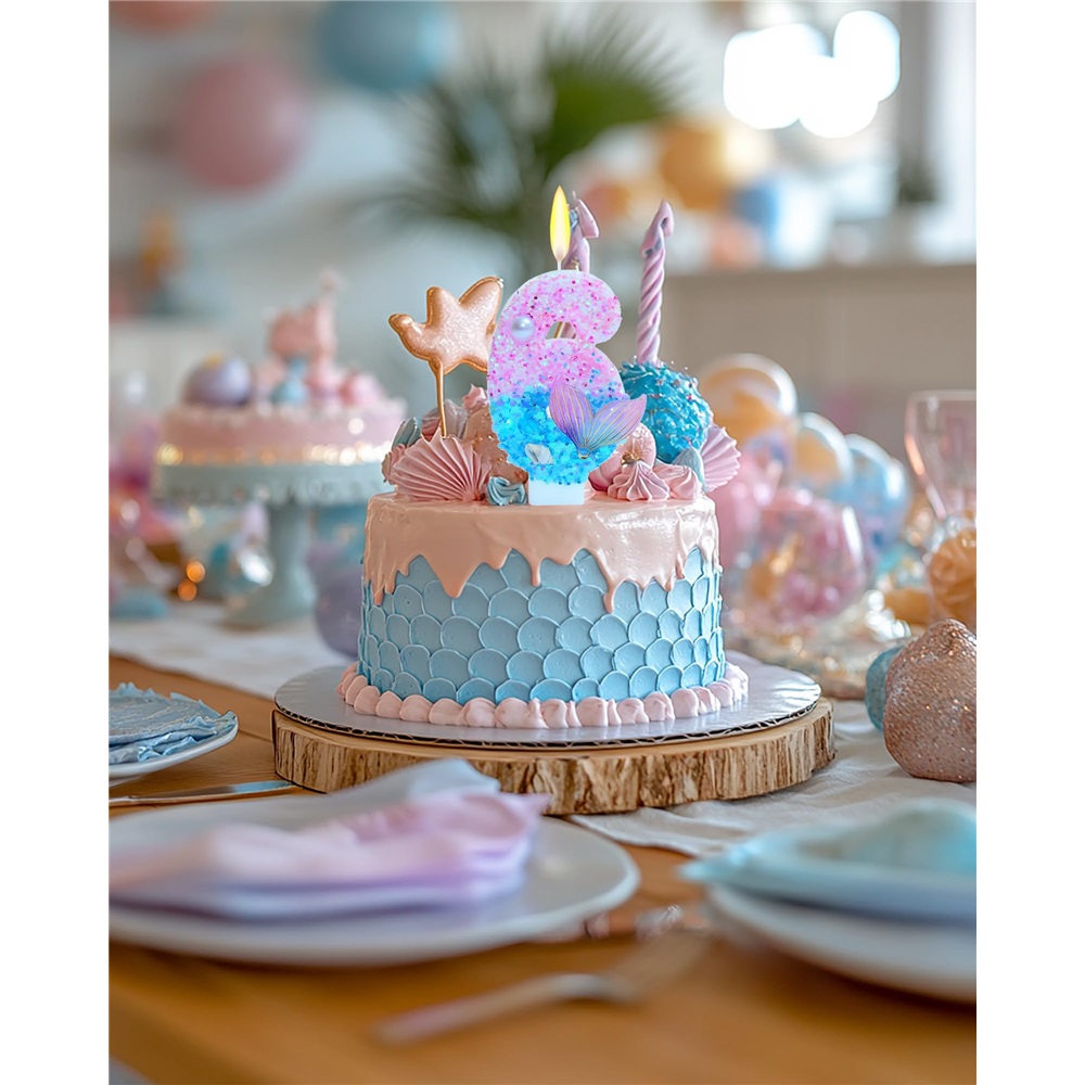 Mermaid Themed Birthday Candle - Candle Supplies Free Shipping 评论和价格