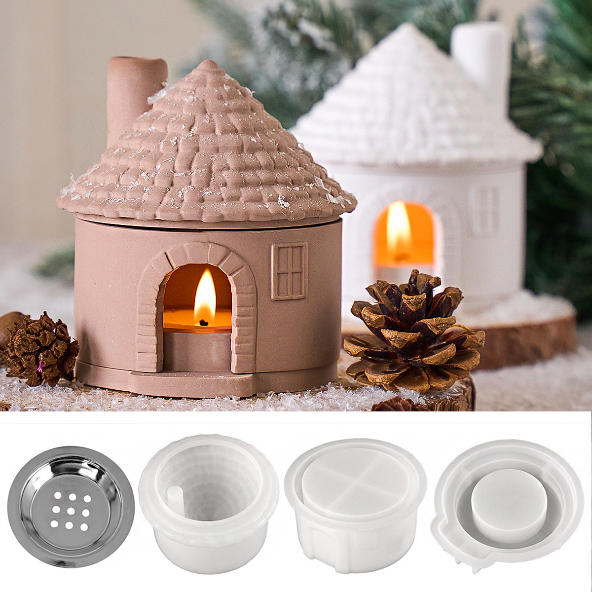 3D House Incense Stove Silicon - Candle Making Supplies Jars 评论和价格