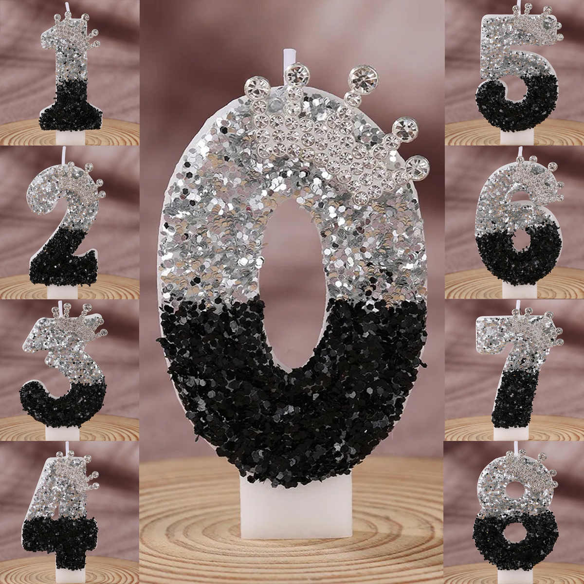 Black Silver Gradient Crown Ha - Candle Supplies Free Shipping 评论和价格